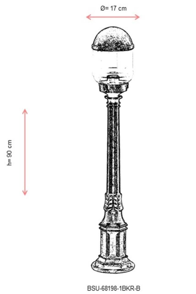 Bahçe Set Üstü Aydınlatma E27 12W 17cm ABS Kahverengi Dorbien-BSU-68198-1BKR-B