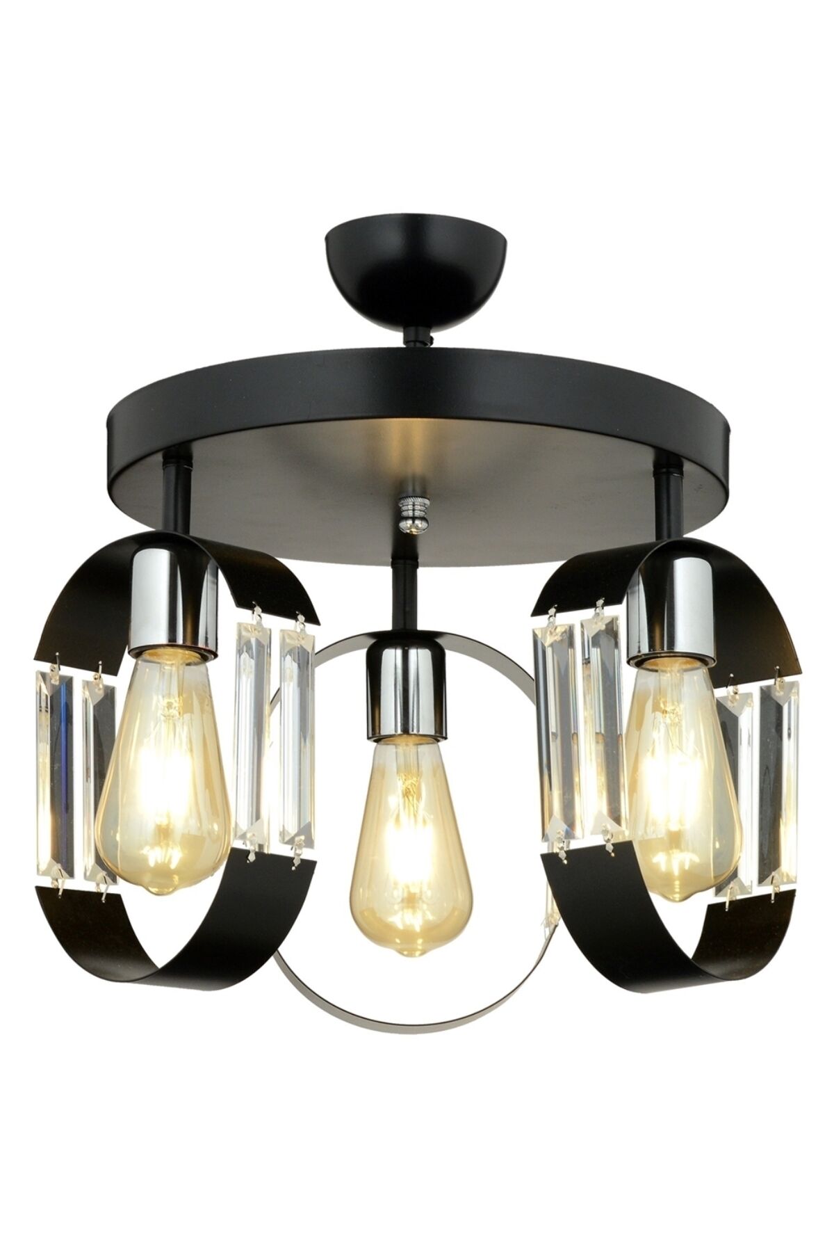 Speed Modern Avize E27 36W 40cm Metal Siyah Dorbien-FZ-7380-3Y-BSY