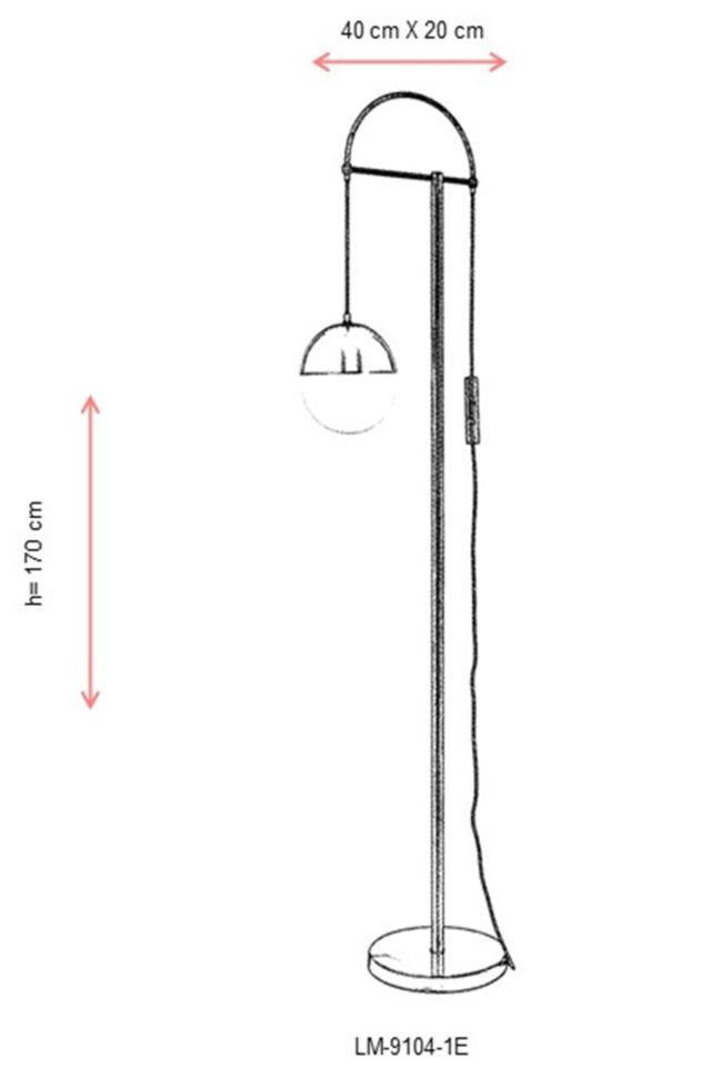 Richard Lambader E27 12W 40x20cm Metal Eskitme Dorbien-LM-9104-1E