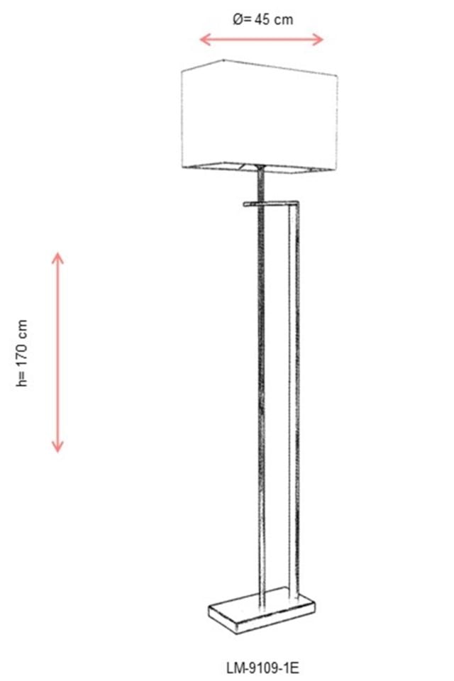 Sırık Lambader E27 12W 42x22cm Metal Eskitme Avonni-LM-9109-1E