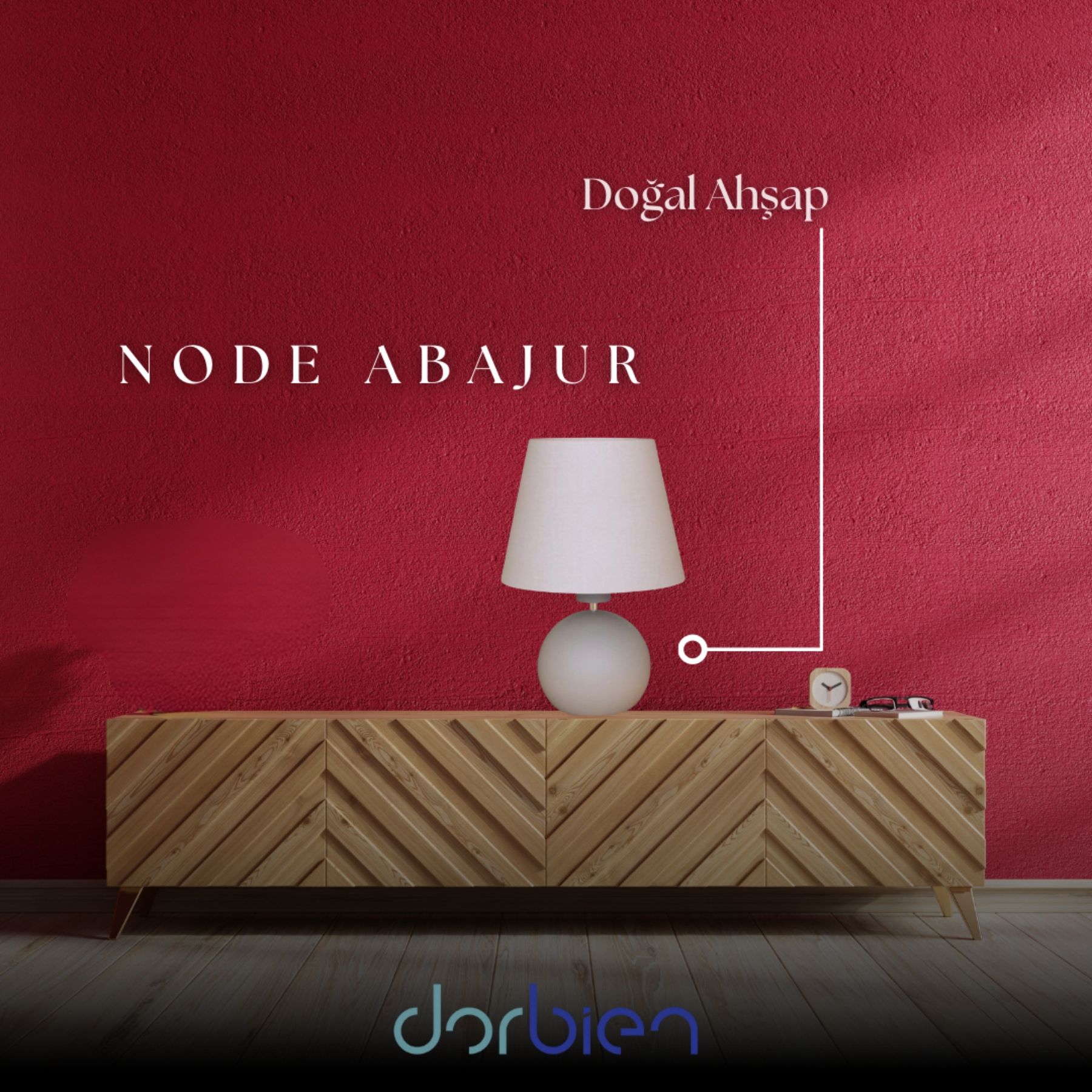 Node Abajur E14 6W 24cm Ahşap Krem Dorbien-ML-2549-16199