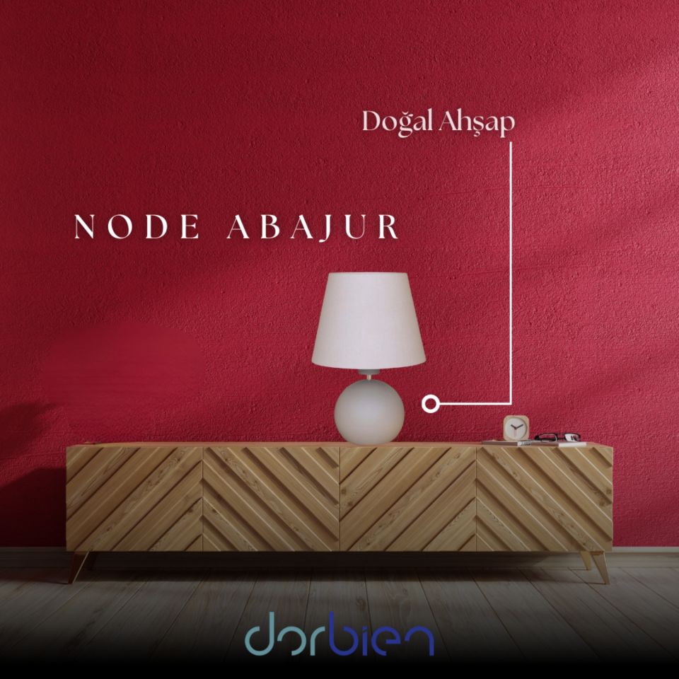 Node Abajur E14 6W 24cm Ahşap Krem Dorbien-ML-2549-16199