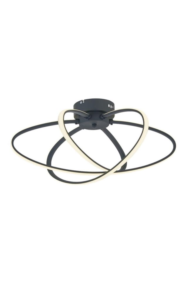 Hoops Modern Avize LED 66W 50cm Metal Gri Avonni-AR-4357-3GR