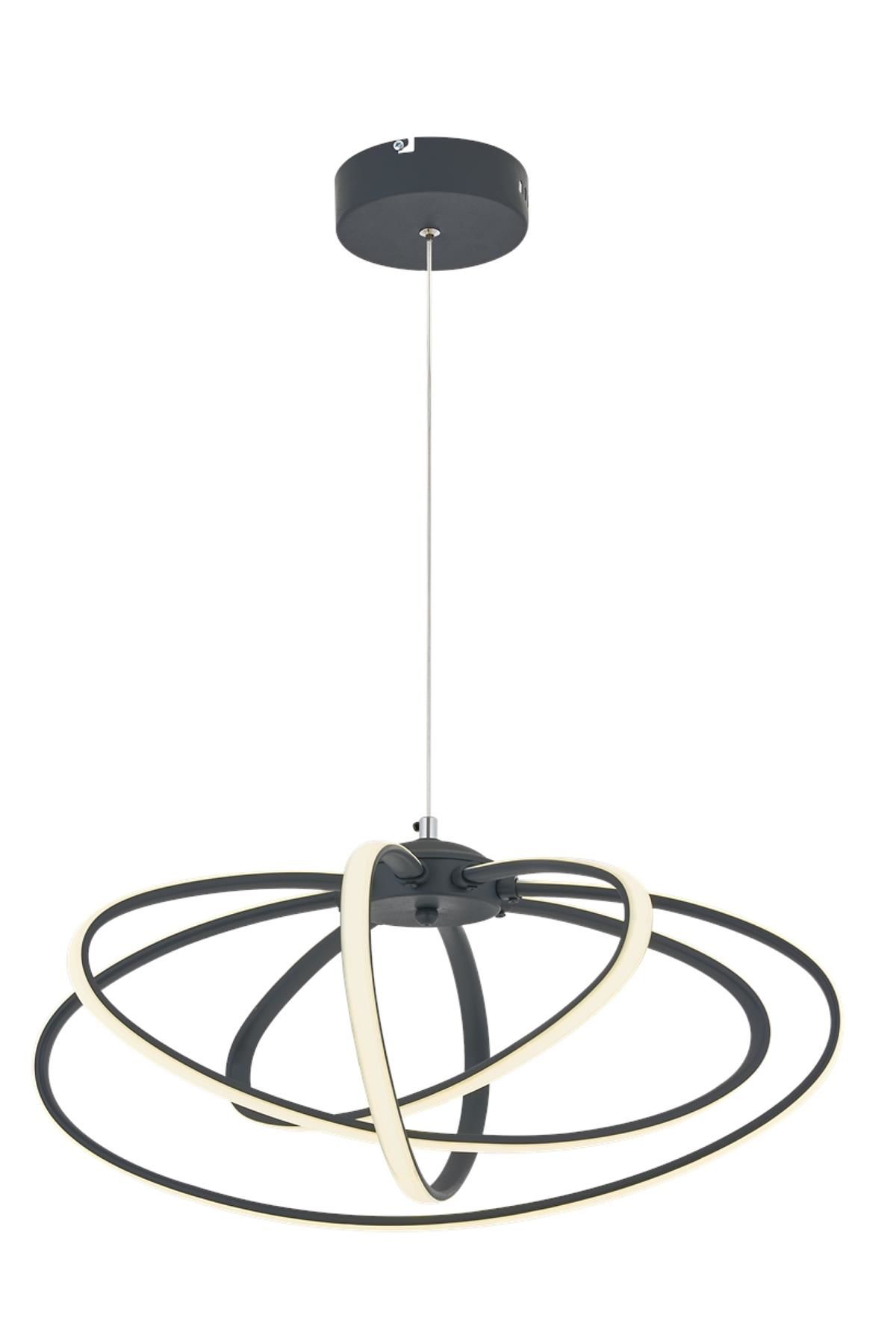Hoops Modern Avize LED 88W 50cm Metal Gri Avonni-AV-4357-4GR