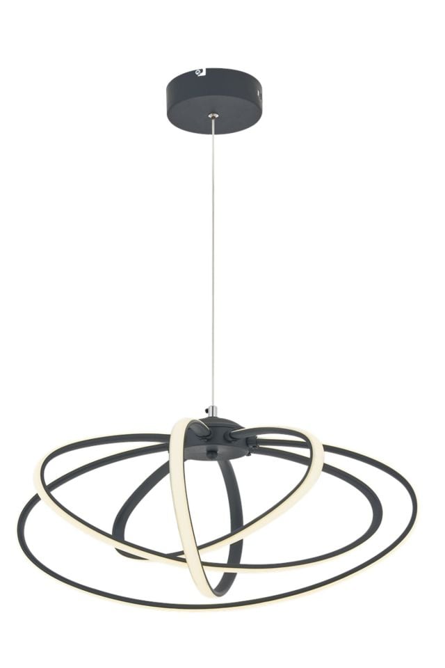 Hoops Modern Avize LED 88W 50cm Metal Gri Avonni-AV-4357-4GR