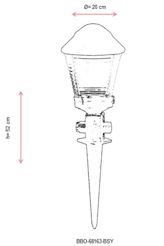 Bahçe Bollard E27 12W 20cm ABS Siyah Dorbien-BBO-68163-BSY