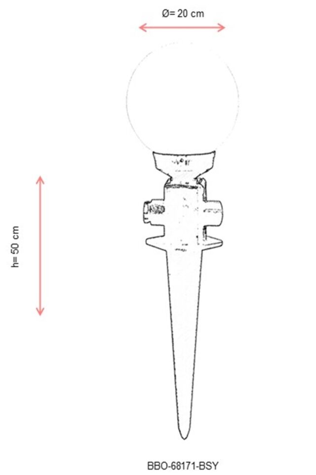 Bahçe Bollard E27 12W 20cm ABS Siyah Dorbien-BBO-68171-BSY