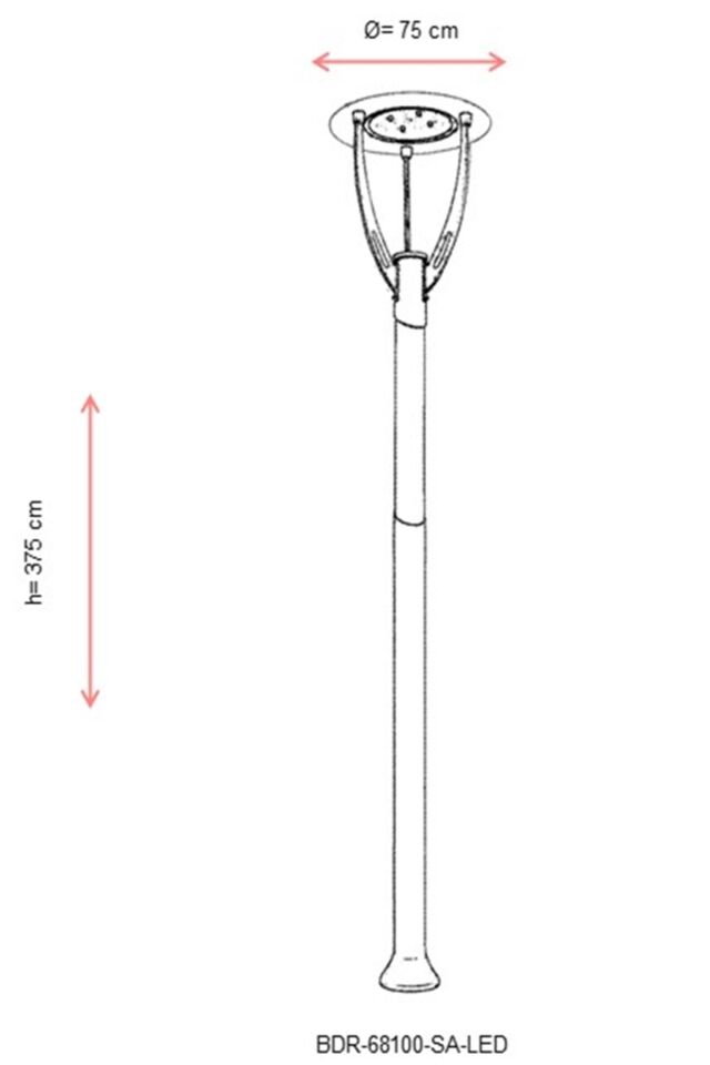 Bahçe Direkleri LED 16W 75cm Çelik Boru Gri/Sarı Dorbien-BDR-68100-SA-LED