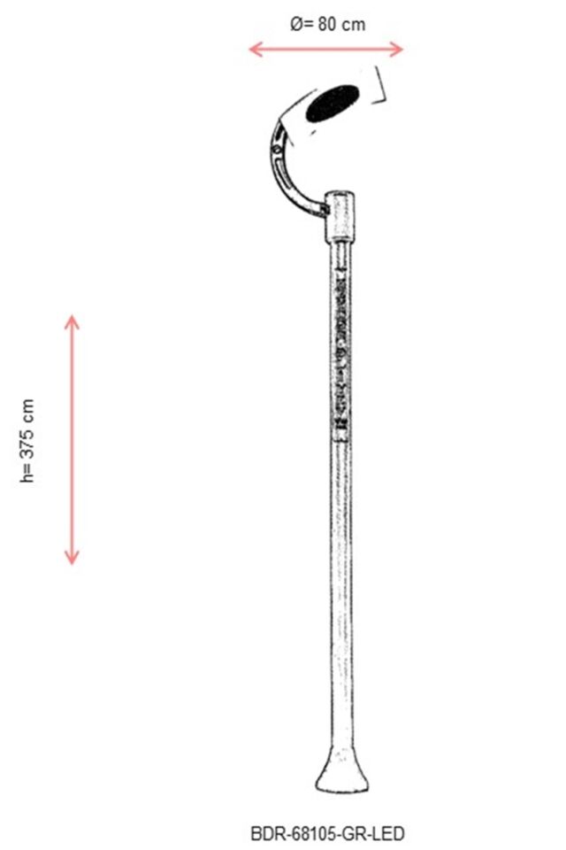 Bahçe Direkleri G12 150W 80cm Çelik Boru Gri Dorbien-BDR-68105-GR-LED