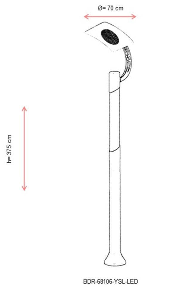 Bahçe Direkleri G12 150W 70cm Çelik Boru Gri/Yeşil Dorbien-BDR-68106-YSL-LED