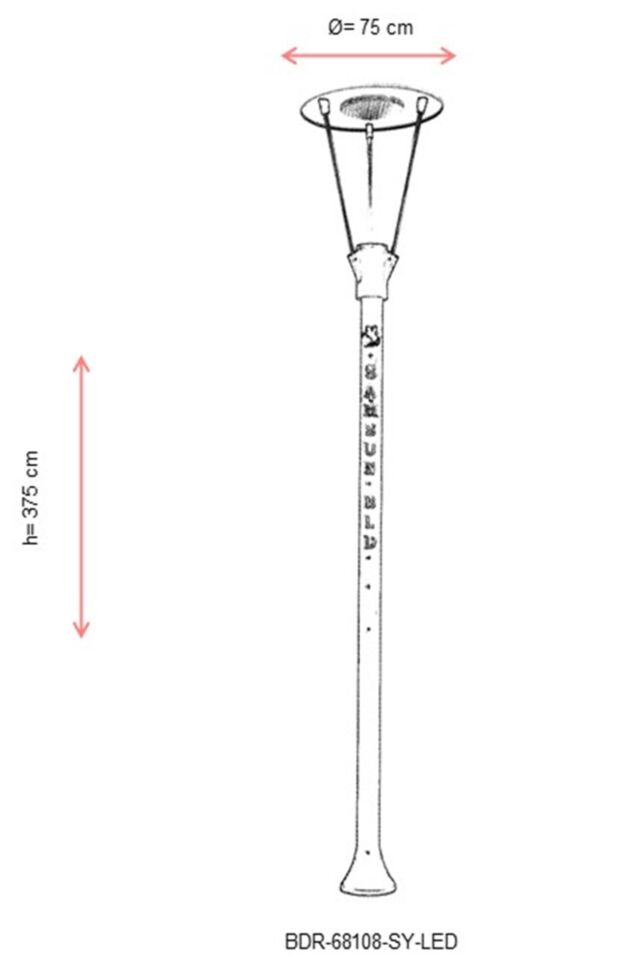 Bahçe Direkleri G12 150W 75cm Çelik Boru Gri/Siyah Dorbien-BDR-68108-SY-LED