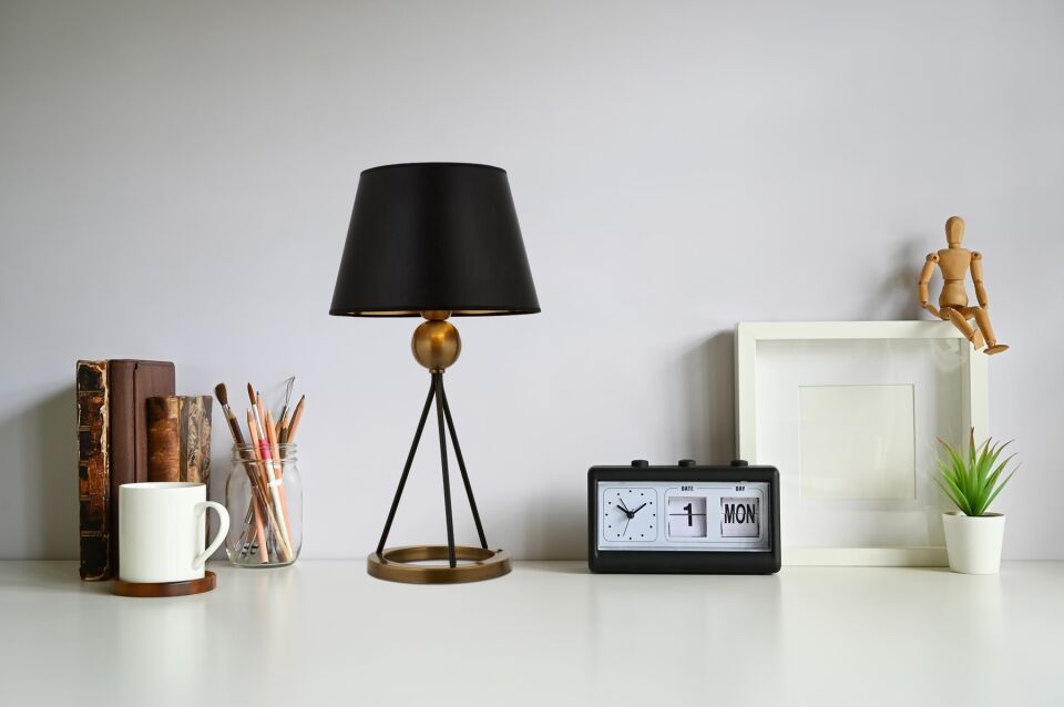 Kalamar Çalışma Masası Lambası E27 12W 32cm Metal Eskitme Avonni-ML-9115-1E