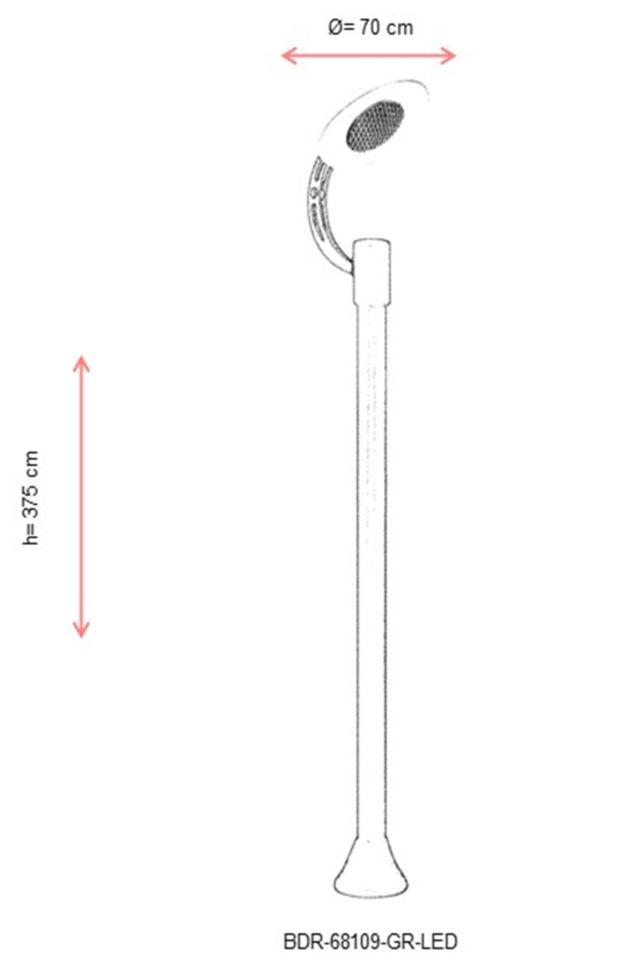 Bahçe Direkleri LED 150W 70cm Çelik Boru Beyaz Dorbien-BDR-68109-GR-LED