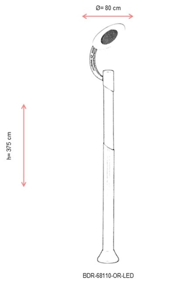 Bahçe Direkleri G12 150W 80cm Çelik Boru Beyaz Dorbien-BDR-68110-OR-LED