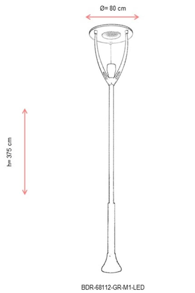 Bahçe Direkleri LED 150W 80cm Çelik Boru Beyaz Dorbien-BDR-68112-GR-M1-LED