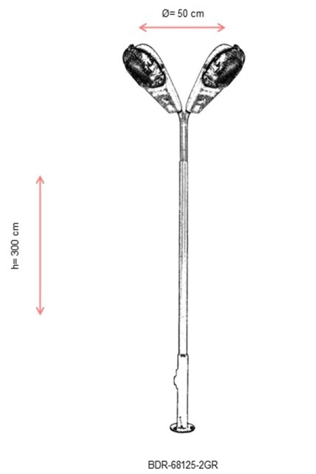 Bahçe Direkleri E27 24W 50cm Çelik Boru Beyaz Dorbien-BDR-68125-2GR