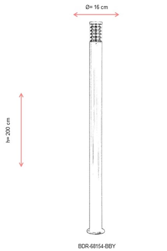Bahçe Direkleri E27 12W 16cm Alüminyum Gri Dorbien-BDR-68154-BBY