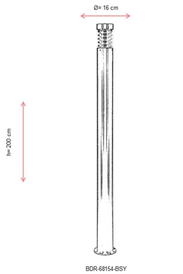 Bahçe Direkleri E27 12W 16cm Alüminyum Siyah Dorbien-BDR-68154-BSY