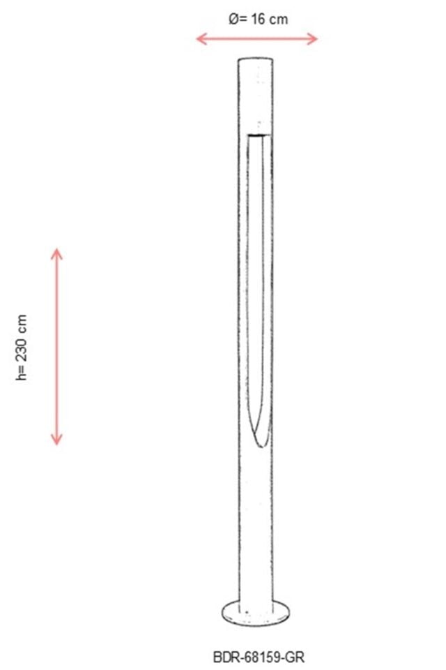 Bahçe Direkleri E27 12W 16cm Alüminyum Siyah Dorbien-BDR-68159-GR