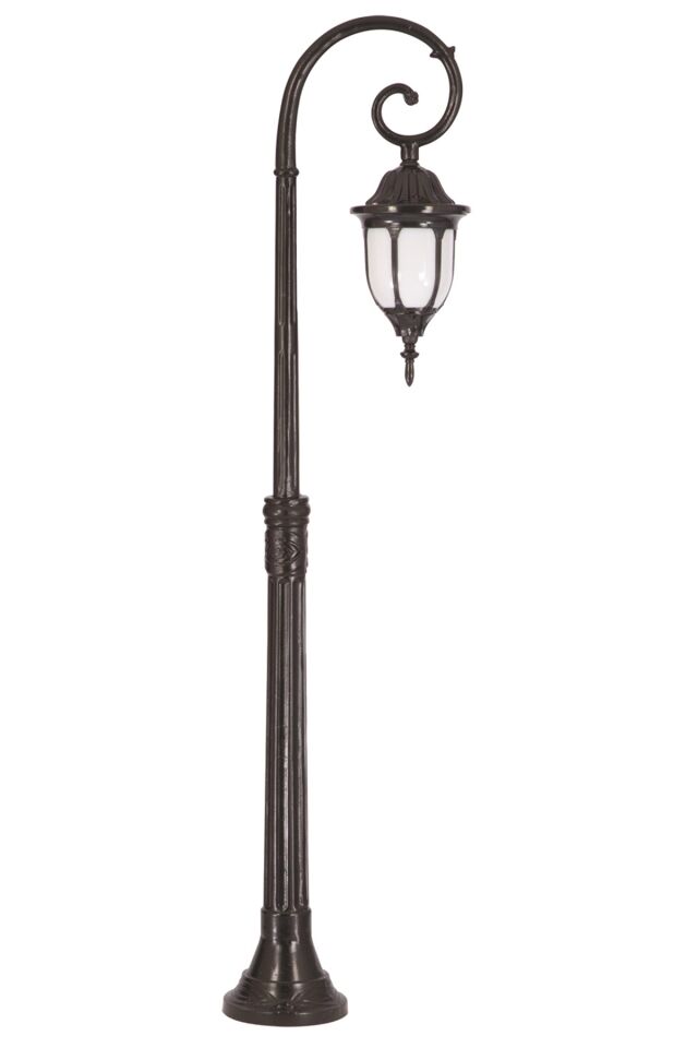 Bahçe Direkleri E27 12W 25x16cm Çelik Boru Siyah Dorbien-BDR-68177-1BSY
