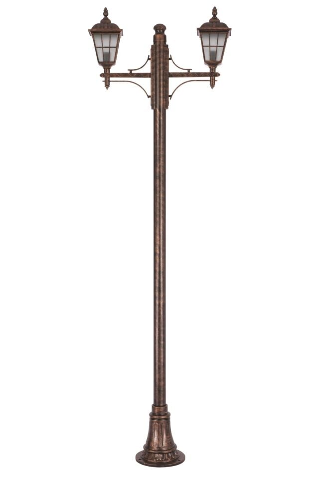 Bahçe Direkleri E27 24W 80x20cm Çelik Boru Kahverengi Dorbien-BDR-68183-2BKR