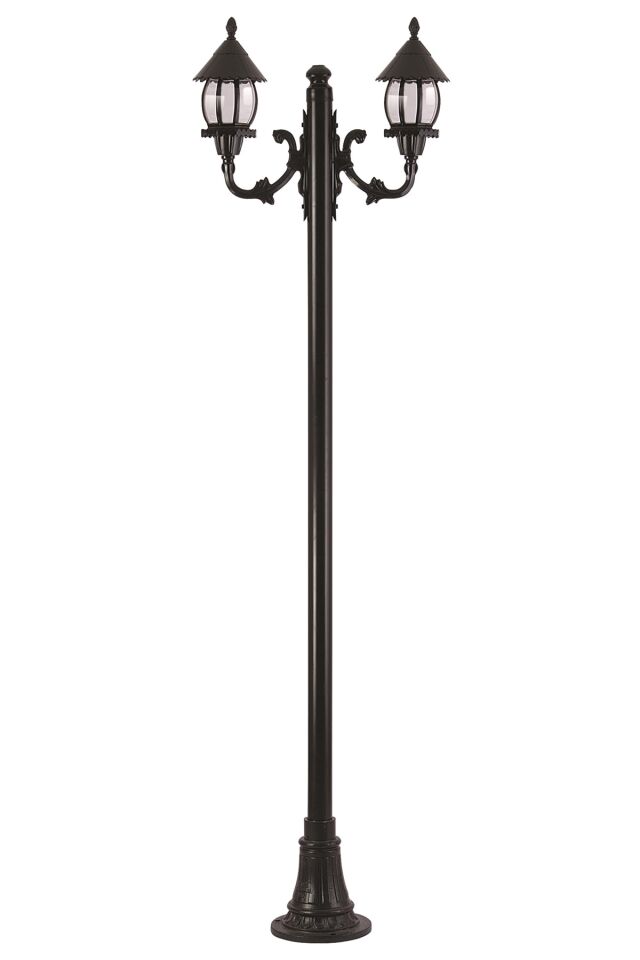 Bahçe Direkleri E27 24W 70x30cm Çelik Boru Siyah Dorbien-BDR-68184-2BSY-M1