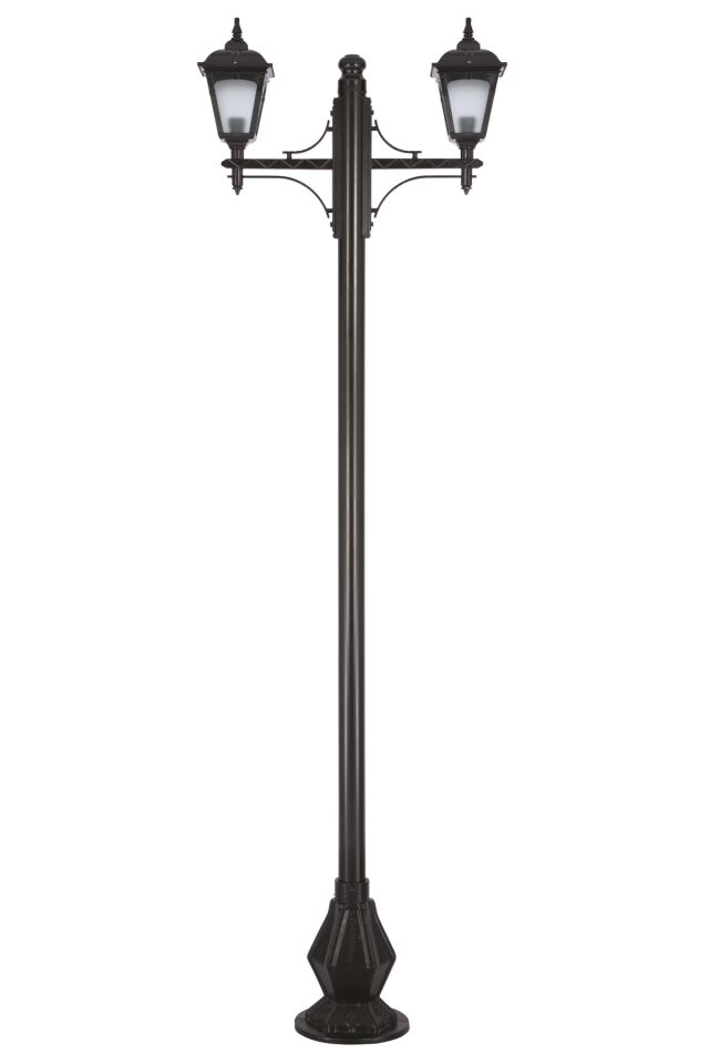 Bahçe Direkleri E27 24W 80x20cm Çelik Boru Siyah Dorbien-BDR-68185-2BSY-M2