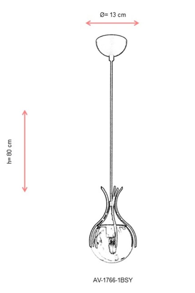 Kasım Modern Avize E27 12W 13cm Metal Siyah Avonni-AV-1766-1BSY