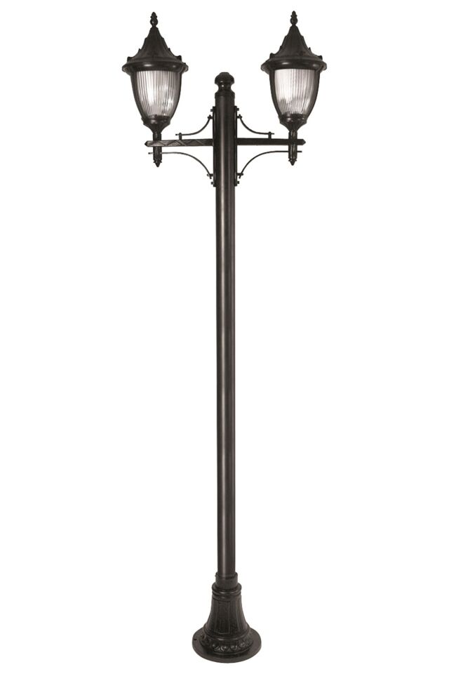 Bahçe Direkleri E27 24W 80x30cm Çelik Boru Siyah Dorbien-BDR-68186-2BSY-M1