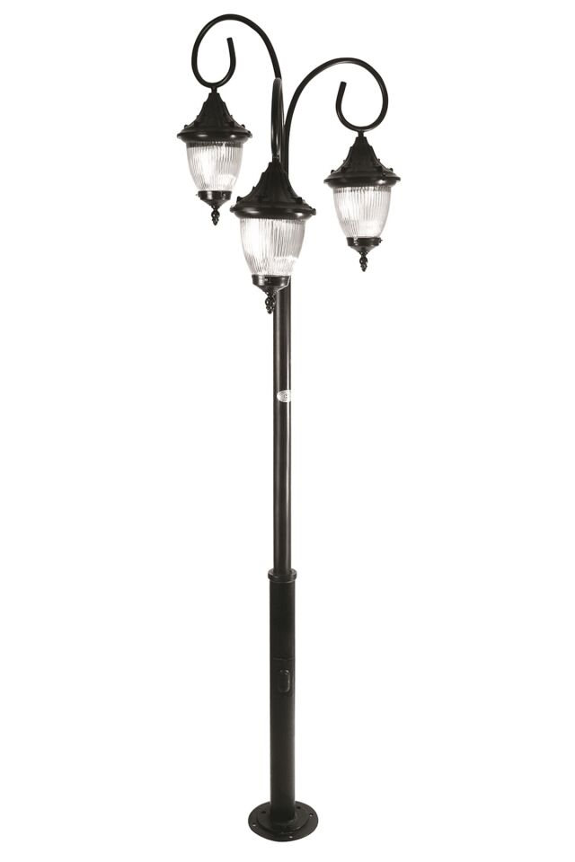 Bahçe Direkleri E27 36W 85cm Çelik Boru Siyah Dorbien-BDR-68186-3BSY-M3
