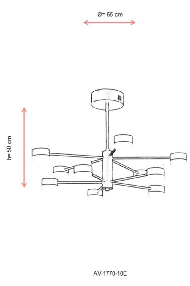 Roll Modern Avize LED 100W 65cm Metal Eskitme Avonni-AV-1770-10E