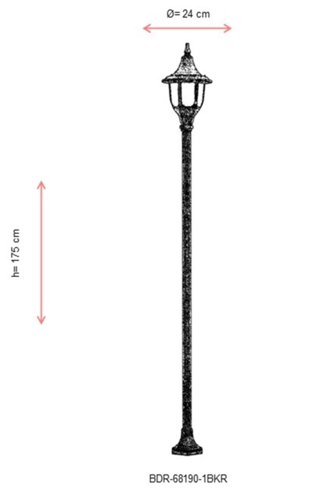 Bahçe Direkleri E27 12W 24cm Çelik Boru Kahverengi Dorbien-BDR-68190-1BKR