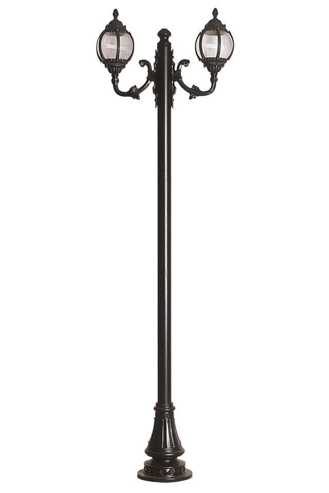 Bahçe Direkleri E27 24W 80x26cm Çelik Boru Siyah Dorbien-BDR-68203-2BSY-M2