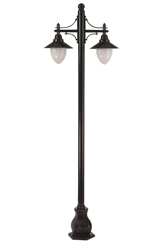 Bahçe Direkleri E27 24W 80x36cm Çelik Boru Siyah Dorbien-BDR-68204-2BSY-M2