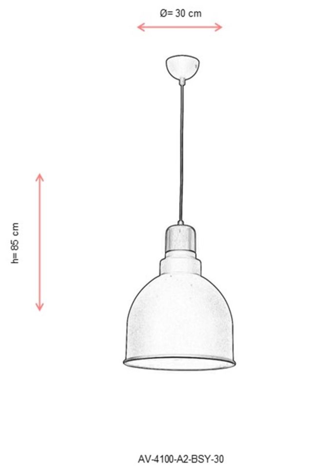 Mimoza Sarkıt E27 12W 30cm Metal Siyah Avonni-AV-4100-A2-BSY-30