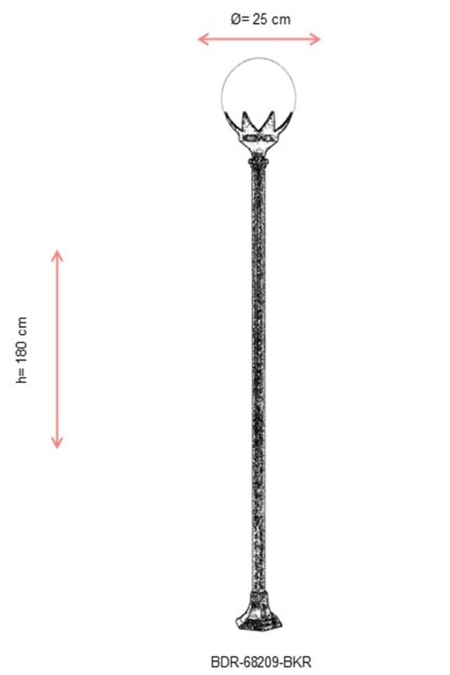 Bahçe Direkleri E27 12W 25cm Çelik Boru Kahverengi Dorbien-BDR-68209-BKR