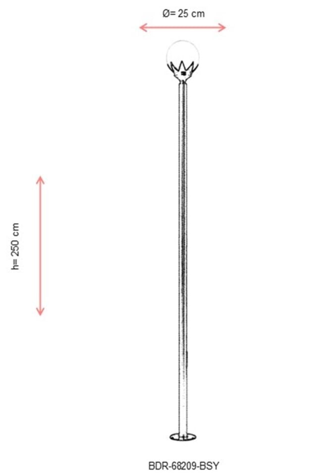 Bahçe Direkleri E27 12W 25cm Çelik Boru Siyah Dorbien-BDR-68209-BSY