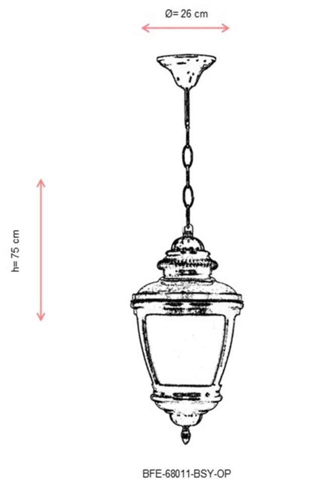 Bahçe Fenerleri E27 12W 26cm Alüminyum Kahverengi/Siyah Dorbien-BFE-68011-BSY-OP