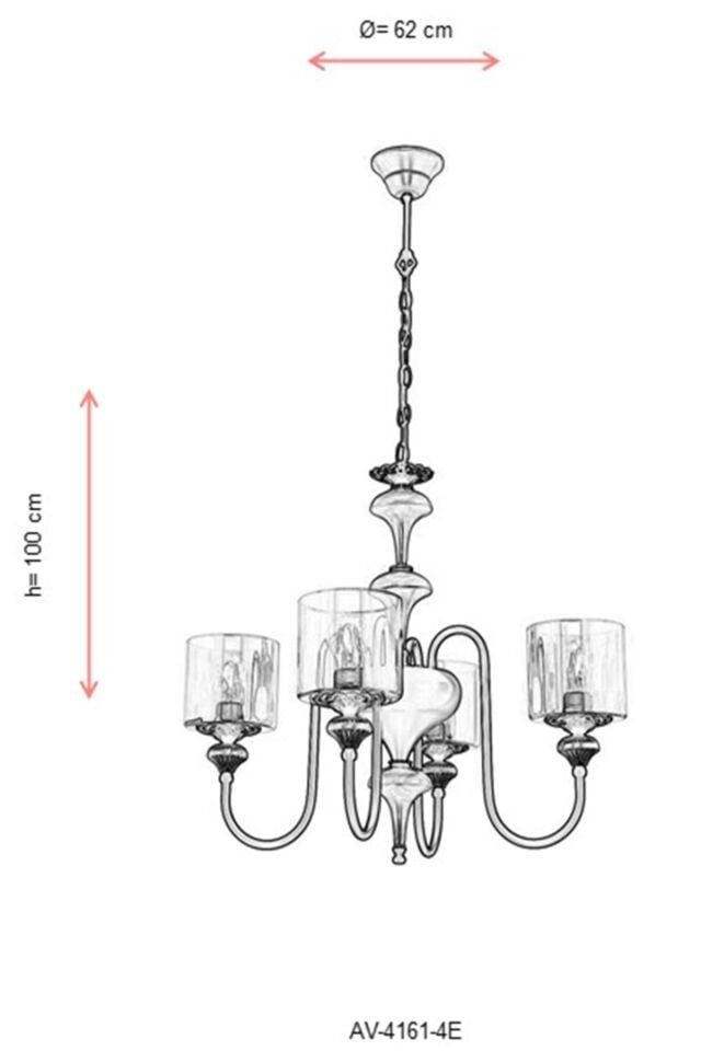 Odın Modern Avize E27 48W 62cm Metal Eskitme Avonni-AV-4161-4E