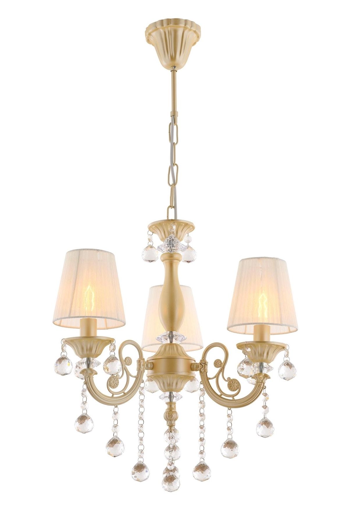 Salto Klasik Avize E14 18W 44cm Metal Sarı Avonni-AV-4173-3SM
