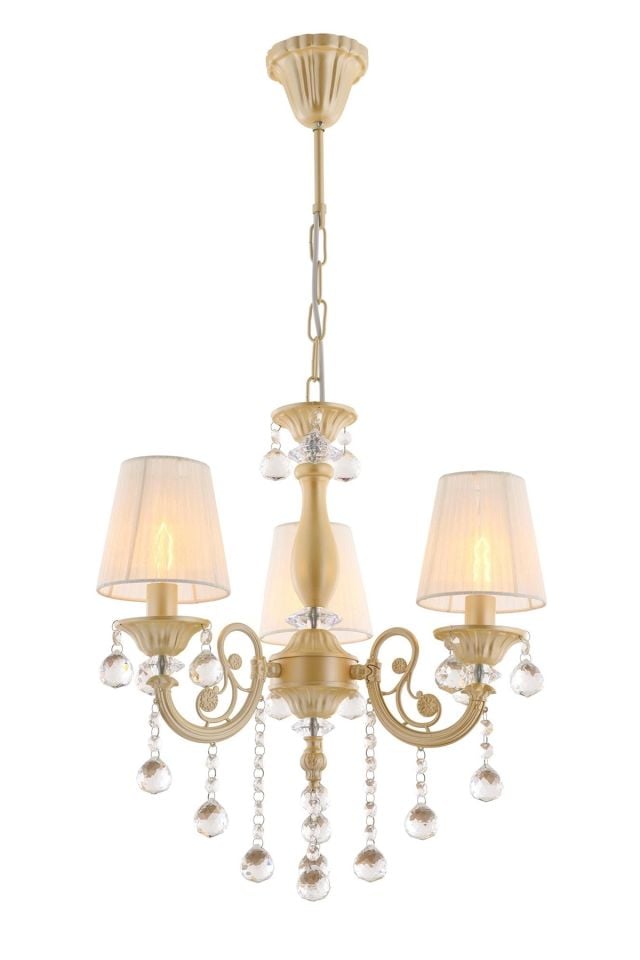 Salto Klasik Avize E14 18W 44cm Metal Sarı Avonni-AV-4173-3SM