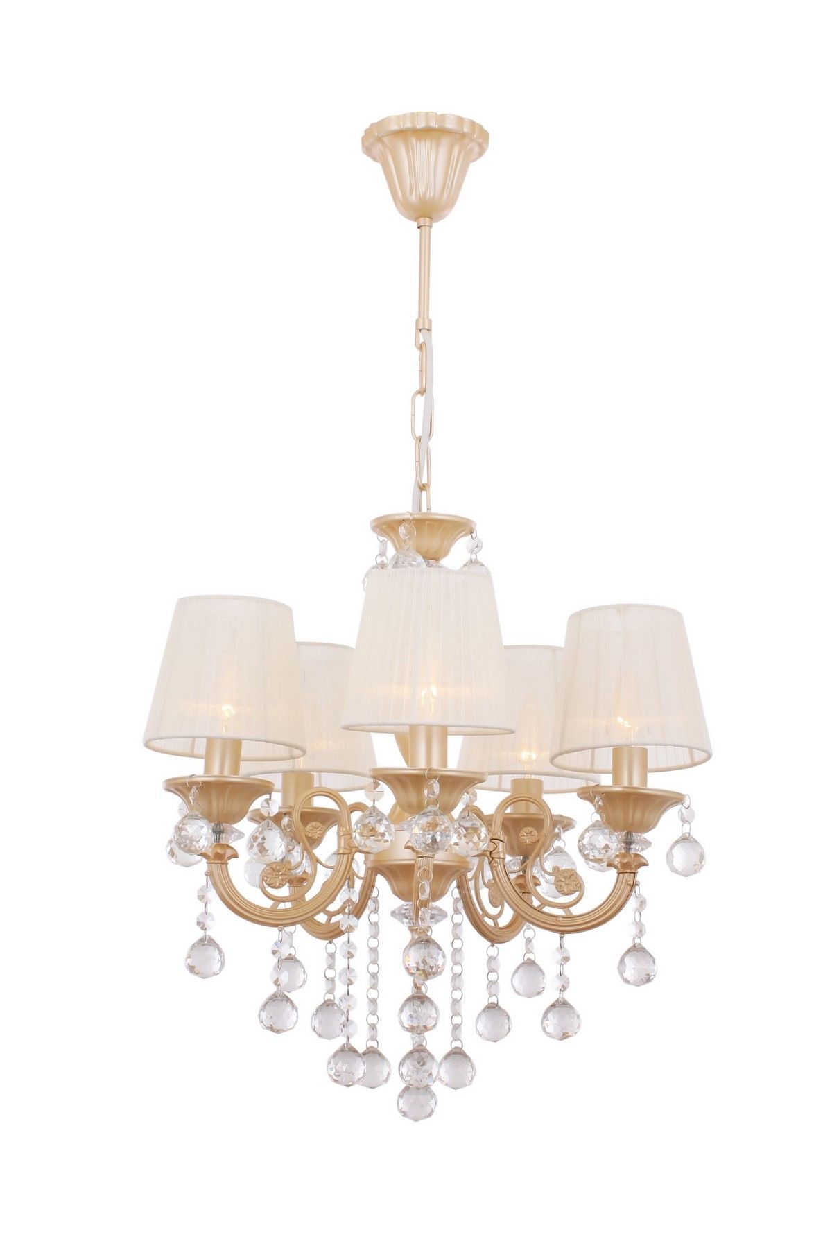 Salto Klasik Avize E14 30W 44cm Metal Sarı Avonni-AV-4173-5SM