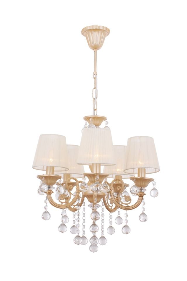 Salto Klasik Avize E14 30W 44cm Metal Sarı Avonni-AV-4173-5SM