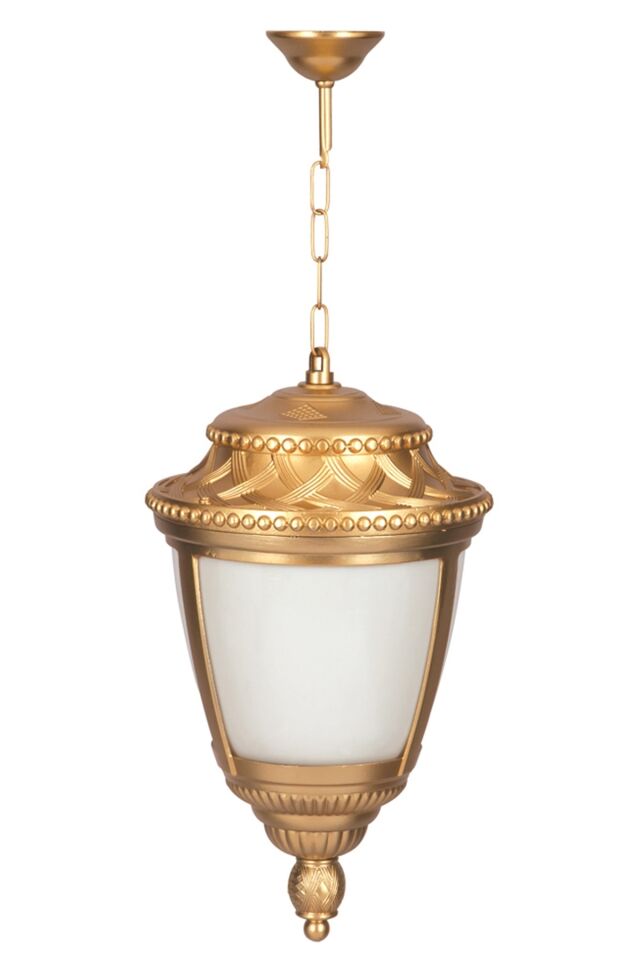 Bahçe Fenerleri E27 12W 28cm Alüminyum Sarı Dorbien-BFE-68042-BSA-OP