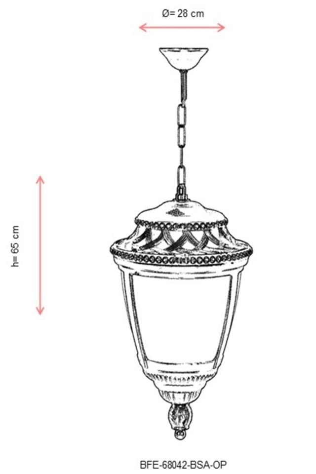 Bahçe Fenerleri E27 12W 28cm Alüminyum Sarı Dorbien-BFE-68042-BSA-OP