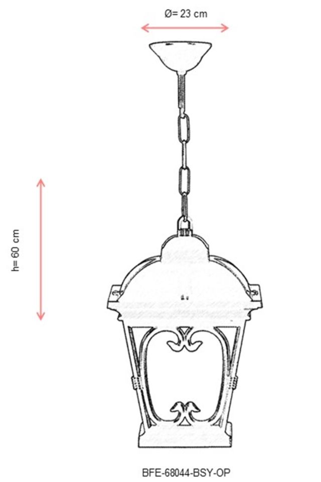 Bahçe Fenerleri E27 12W 23cm Alüminyum Siyah Dorbien-BFE-68044-BSY-OP
