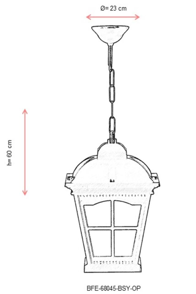 Bahçe Fenerleri E27 12W 23cm Alüminyum Siyah Dorbien-BFE-68045-BSY-OP