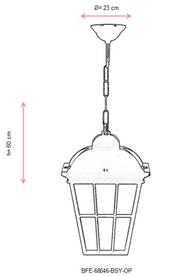 Bahçe Fenerleri E27 12W 23cm Alüminyum Siyah Dorbien-BFE-68046-BSY-OP