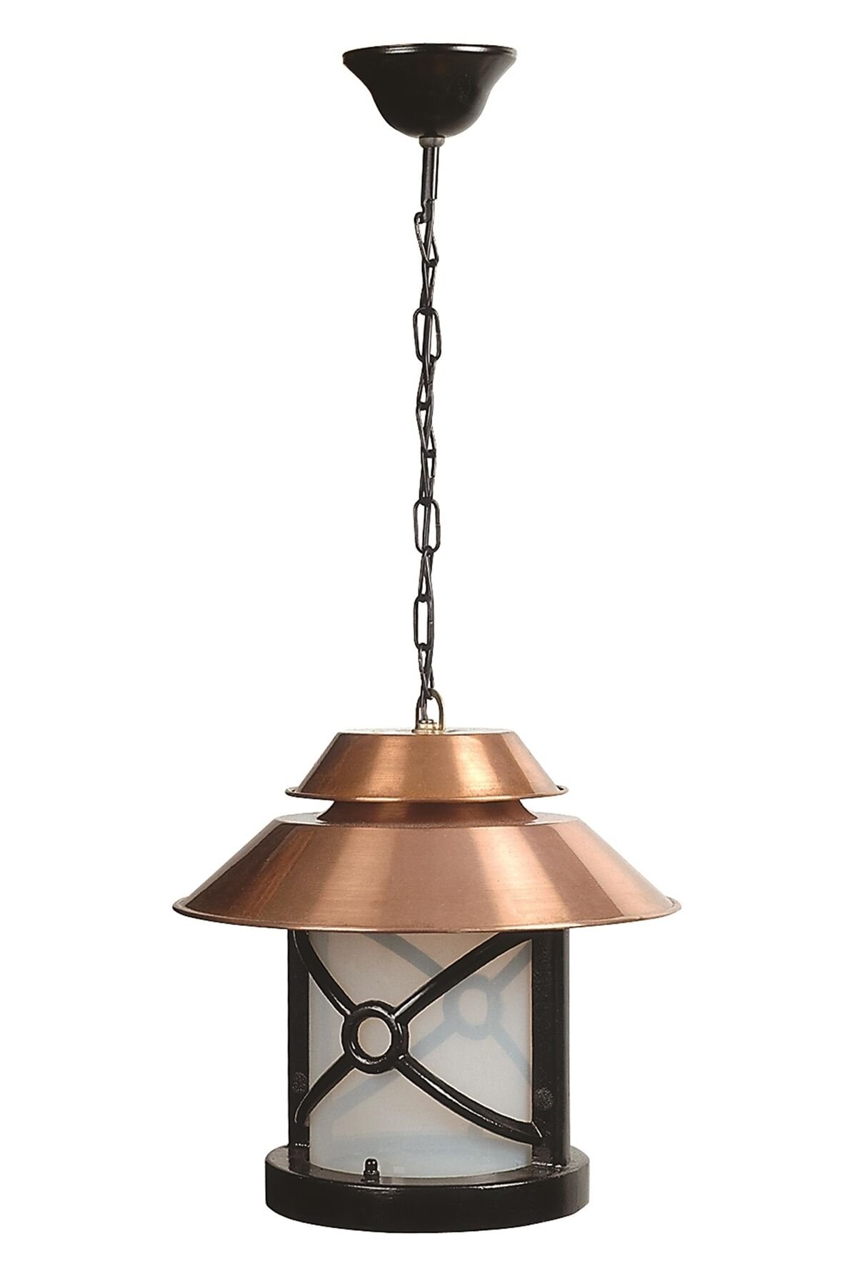 Bahçe Fenerleri E27 12W 30cm Alüminyum Kahverengi/Siyah Dorbien-BFE-68049-BKR-OP