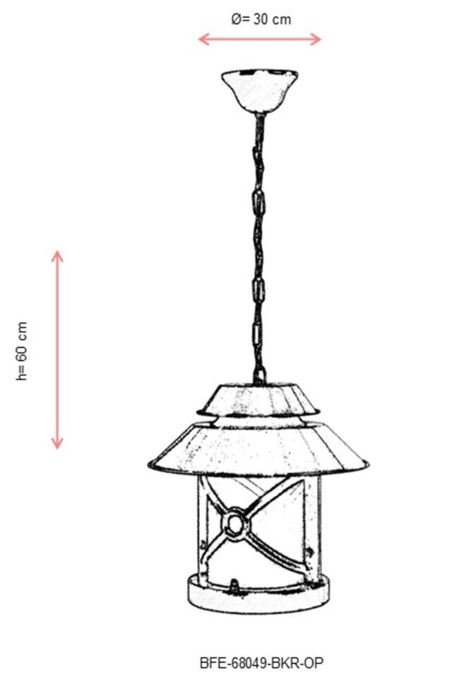 Bahçe Fenerleri E27 12W 30cm Alüminyum Kahverengi/Siyah Dorbien-BFE-68049-BKR-OP